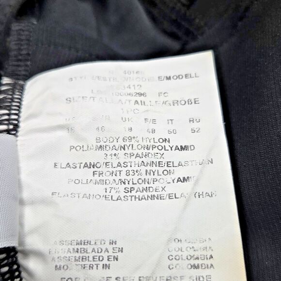 Miraclesuit Black One‑Piece Swimsuit Gold Front Zipper, Size 16 – Stylish & Slim - Picture 7 of 8